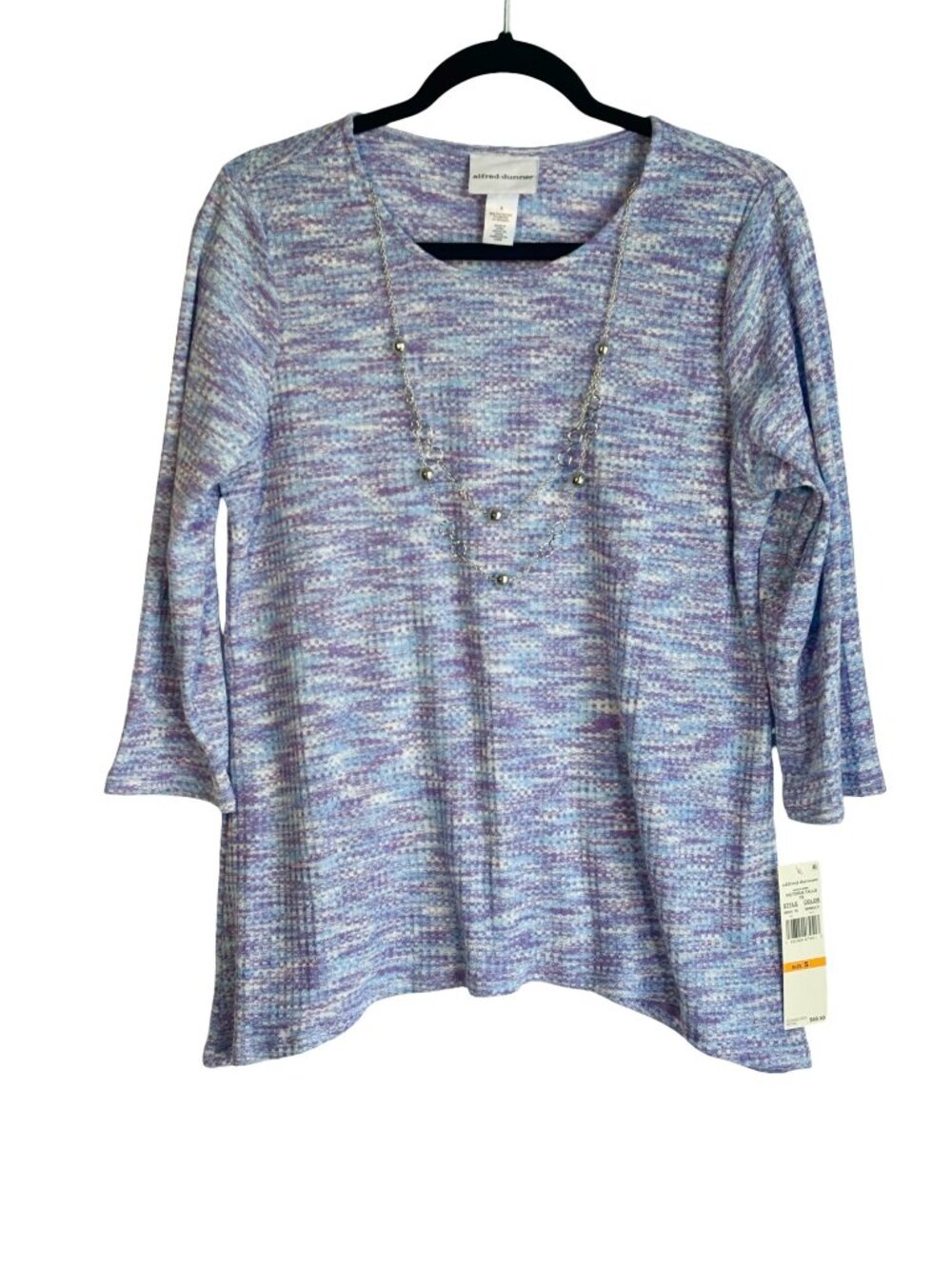 New Sz Small Alfred Dunner 3/4 Sleeve Textured Knit Top